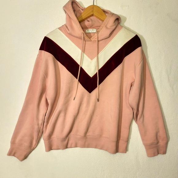 Sandro Pink Chevron Hoodie - Picture 1 of 5